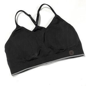 Balance Collection Wireless Racerback Removeable Pads Black Sports Bra Large